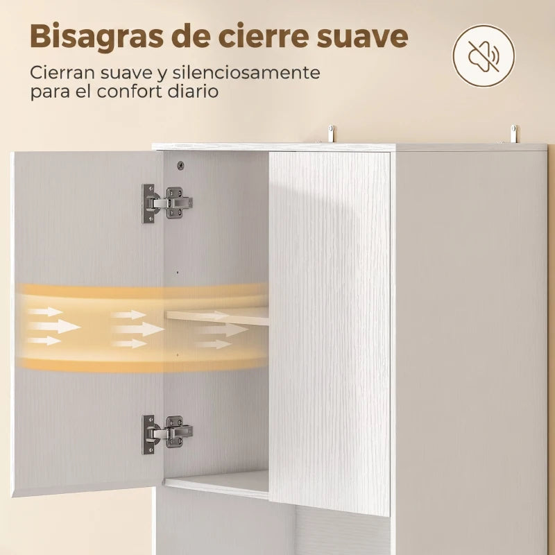 Detalle de las bisagras de cierre suave de la despensa Sarlat