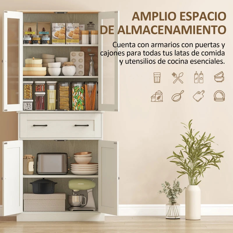 Armario inferior con puertas de acrílico para más almacenaje