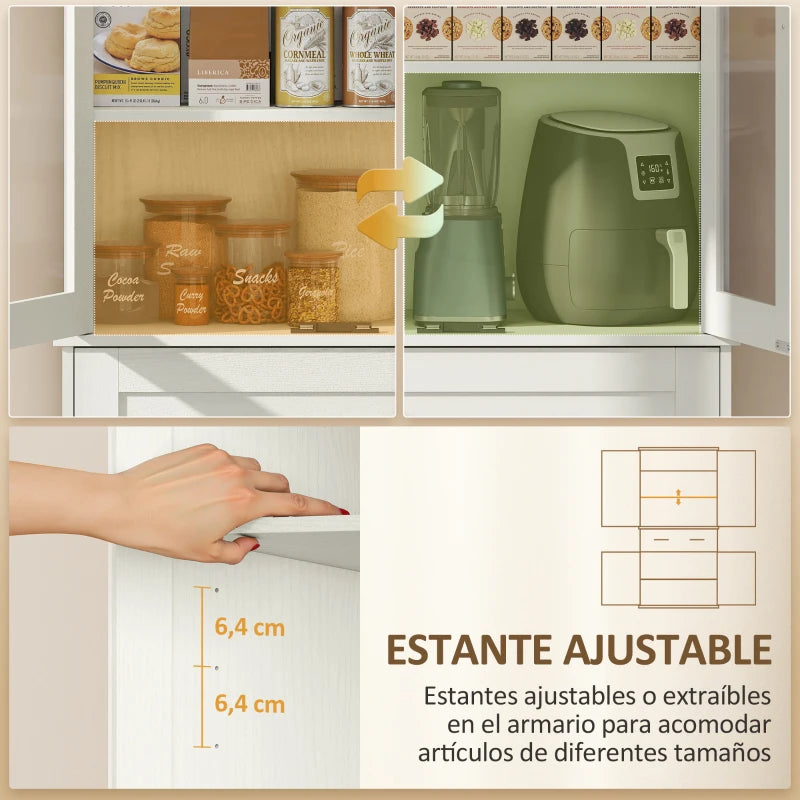 Estante superior ajustable en altura para botellas y especias
