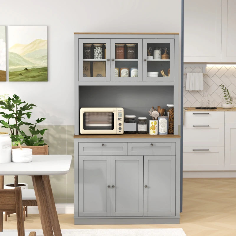 Despensa gris de estilo moderno integrada en una cocina o comedor