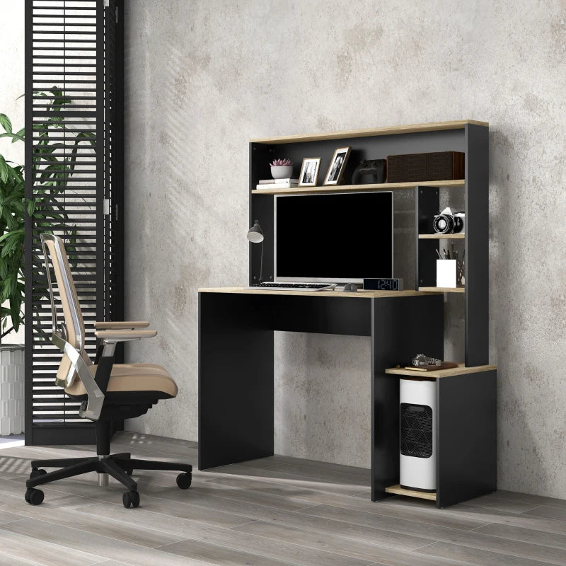Escritorio Lindau con estantería integrado en una habitación de estudio
