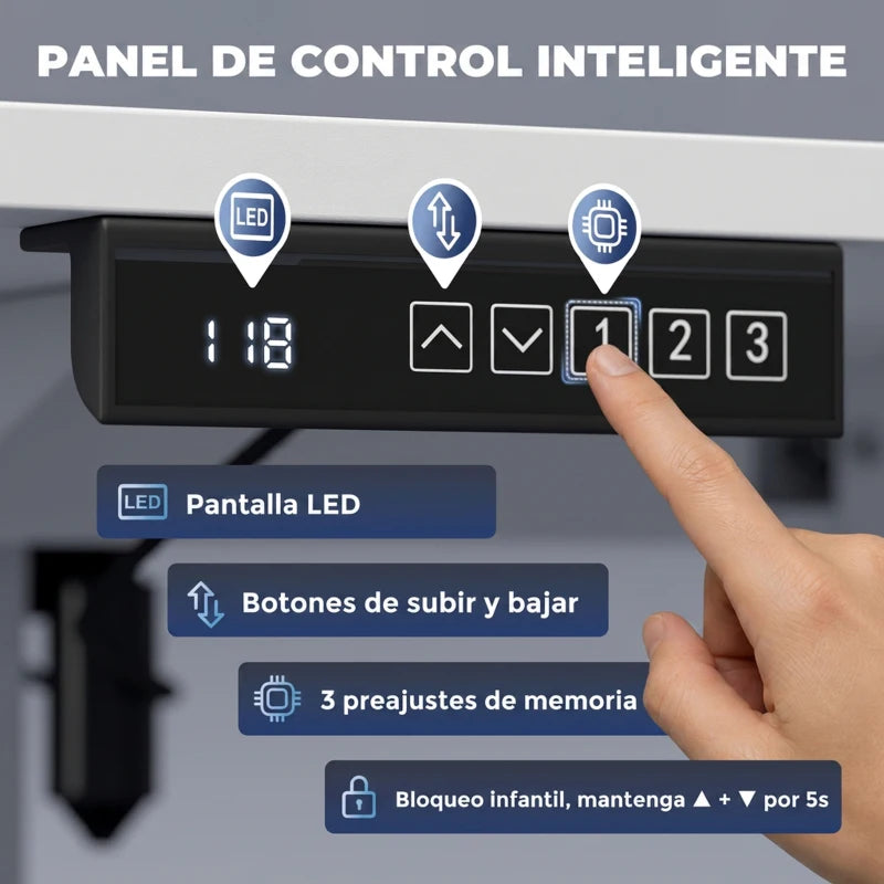 Panel LED de 5 botones del escritorio Ulm con las 3 memorias de altura