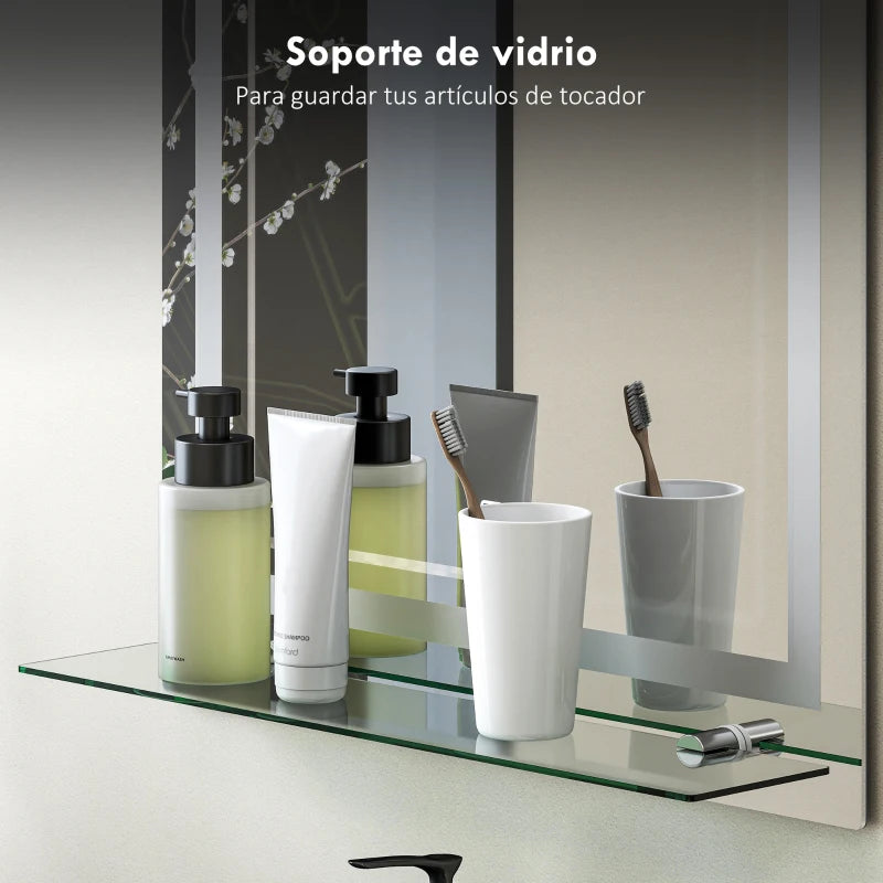 Estante de vidrio integrado del espejo de baño Gálvez