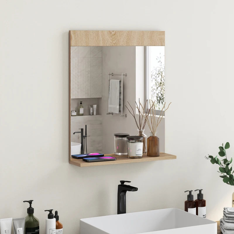 Espejo de baño Layos con estante en un ambiente moderno