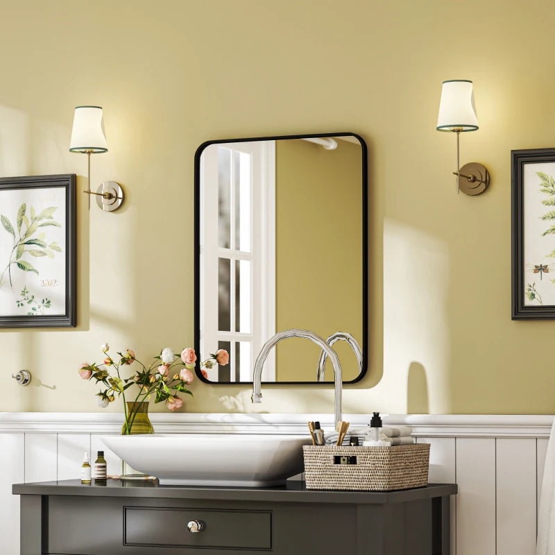 Espejo Noez decorando un baño moderno y ordenado