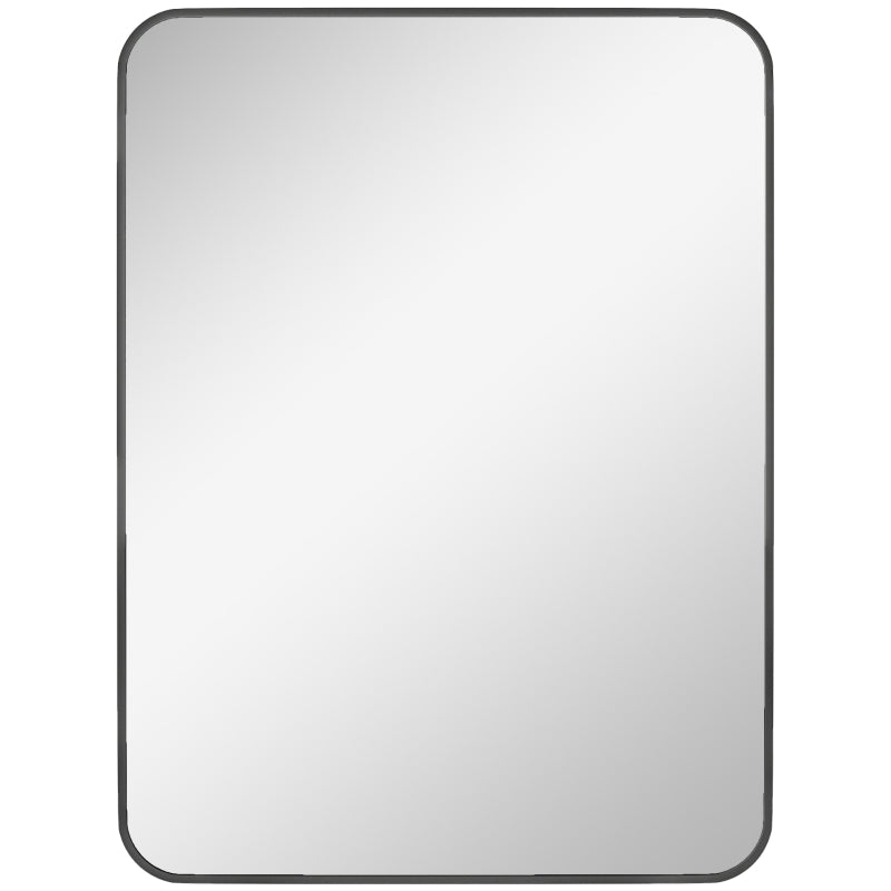 Espejo de baño Noez rectangular con marco metálico negro en una pared moderna