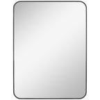Espejo de baño Noez rectangular con marco metálico negro en una pared moderna