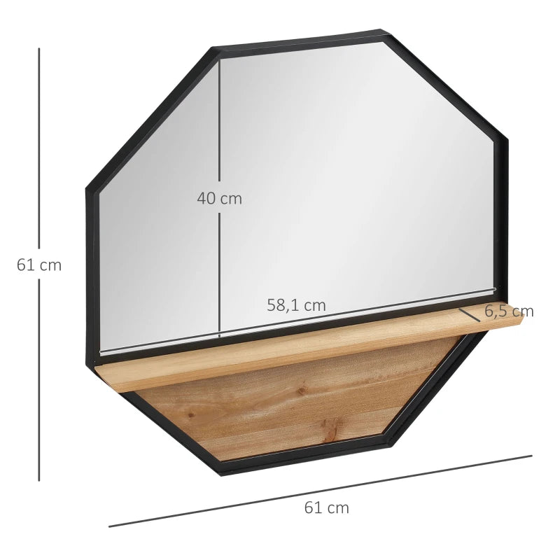 Esquema con las medidas del espejo de pared de 61 x 61 cm