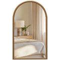 Espejo de Pared Solvang en Arco 110 cm Marrón Oscuro con Marco de Madera para Salón y Entrada