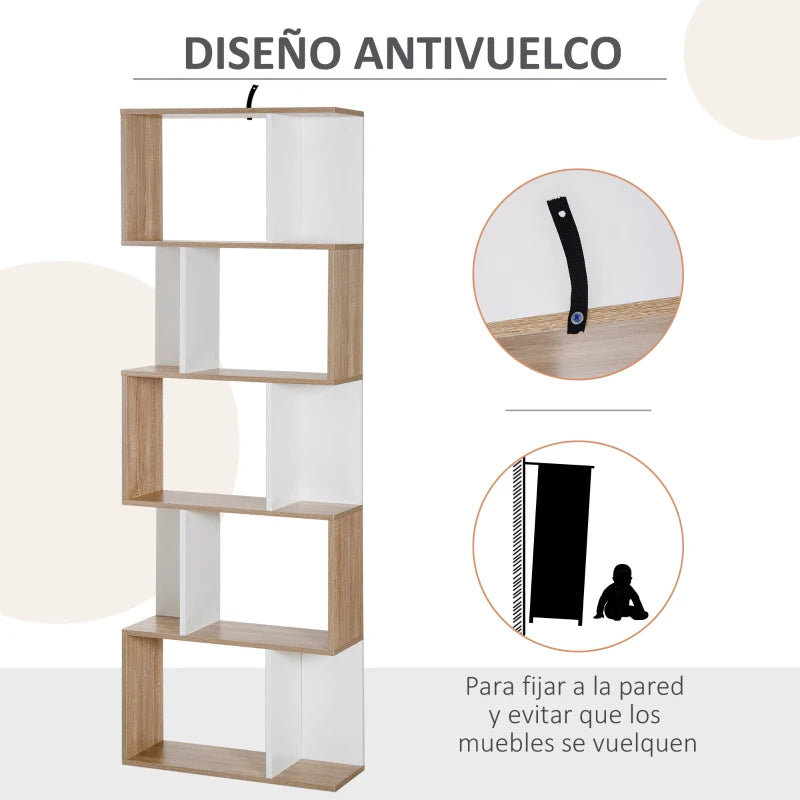 Detalle del sistema antivuelco de fijación a la pared de la estantería
