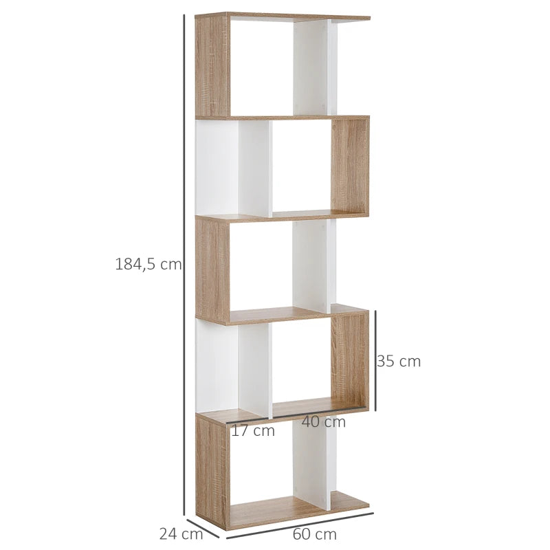 Diagrama con las medidas de la estantería de 60x24x184,5 cm