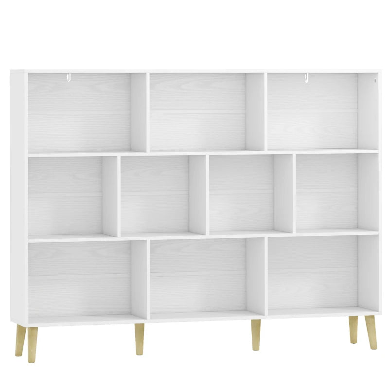 Estantería Bergen de 10 cubos en blanco con patas de madera de pino