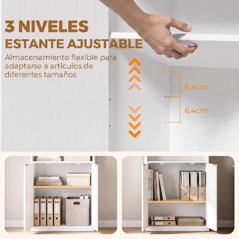Balda interior ajustable en tres posiciones dentro del armario