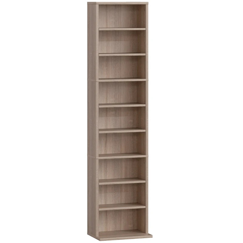 Estantería para CDs y DVDs Riga en tono madera natural con nueve compartimentos
