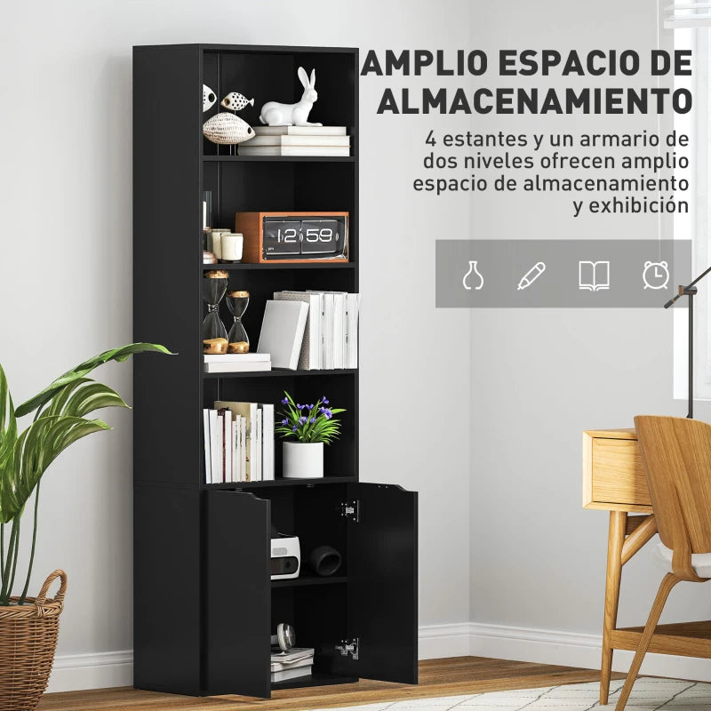 Armario inferior abierto con dos compartimentos interiores