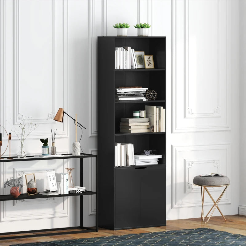 Estantería Lyon en un salón con libros, marcos de fotos y decoración