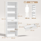 Diagrama de medidas de la estantería Tallin de 60 x 24 x 182 cm