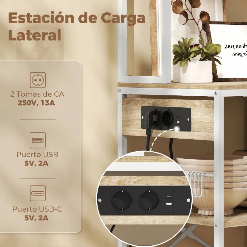 Regleta integrada con enchufes y puertos USB y USB-C