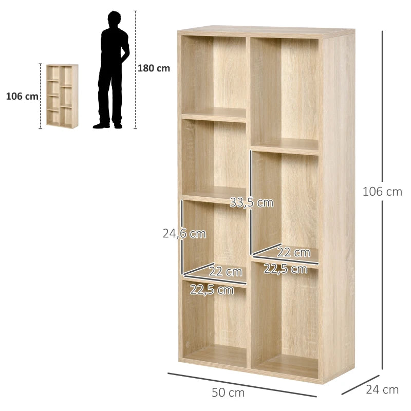 Plano técnico con las medidas de la Estantería Trapisonda 50x24x106 cm