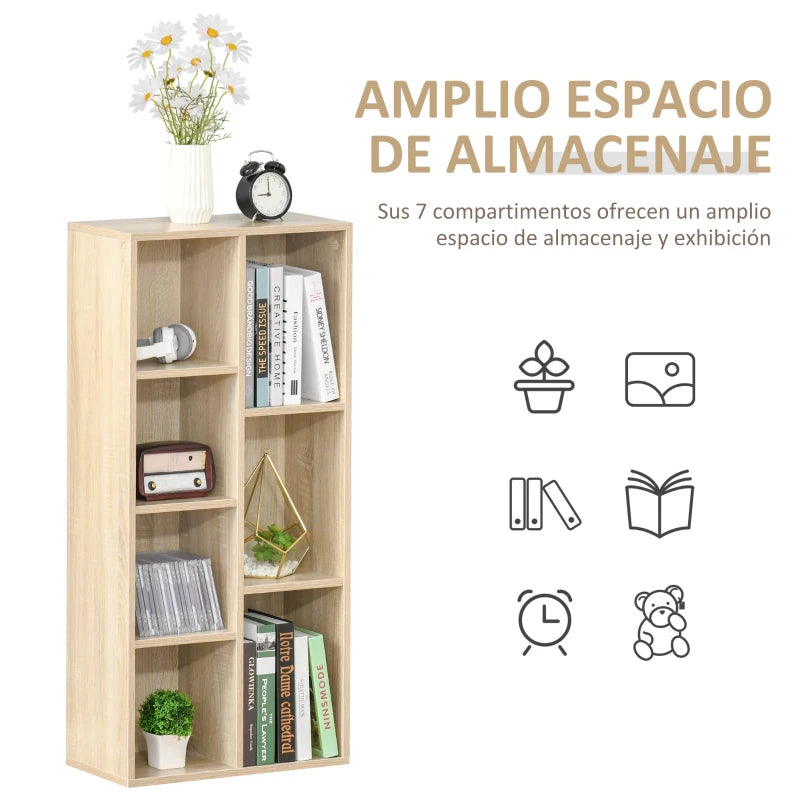 Acabado en roble de la Estantería Trapisonda de melamina de madera