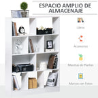 Detalle de los compartimentos grandes y pequeños de la Estantería Trebejo