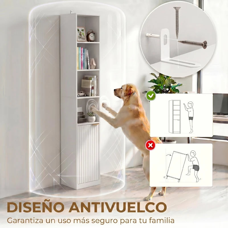 Sistema antivuelco para fijar la estantería a la pared