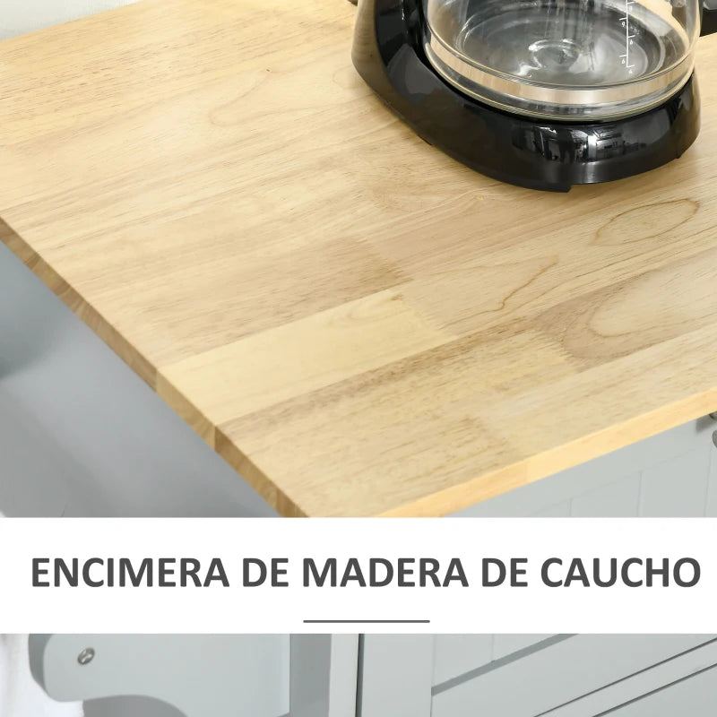 Encimera de madera de la isla Coburg como superficie de preparación