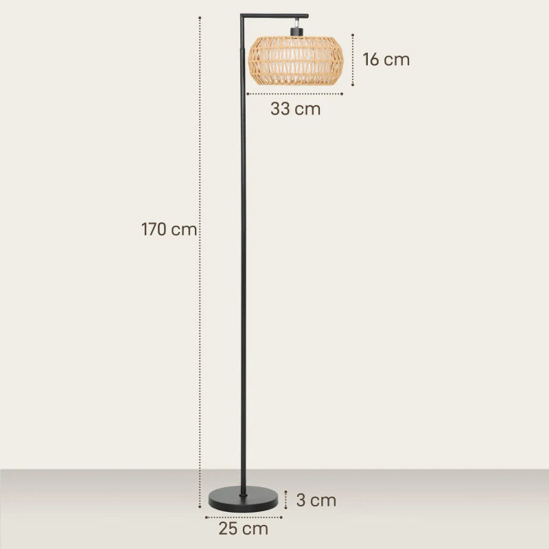 Diagrama de medidas de la lámpara de pie Lyra: 33 × 52 × 170 cm