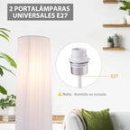 Interior de la lámpara con dos casquillos E27