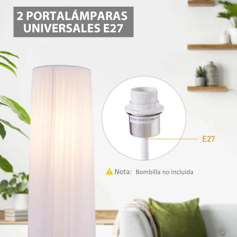 Interior de la lámpara con dos casquillos E27