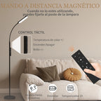 Mando a distancia magnético adherido al mástil de la lámpara