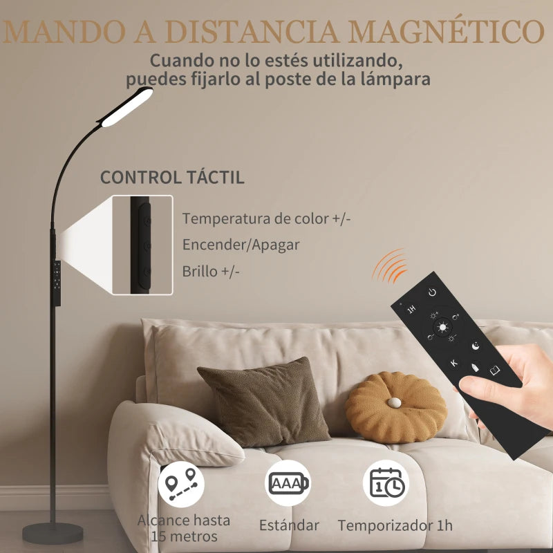 Mando a distancia magnético adherido al mástil de la lámpara