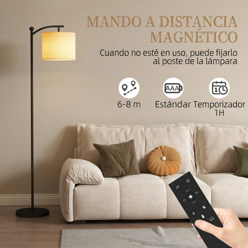 Mando a distancia fijado magnéticamente al mástil de la lámpara