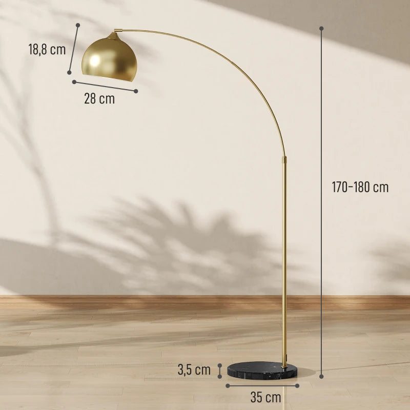 Esquema de medidas de la lámpara de pie de arco: 100-115x35x170-180 cm