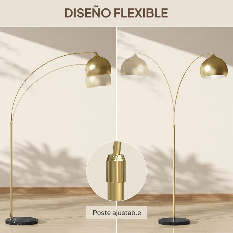 Poste ajustable en altura y longitud de la lámpara de pie de arco