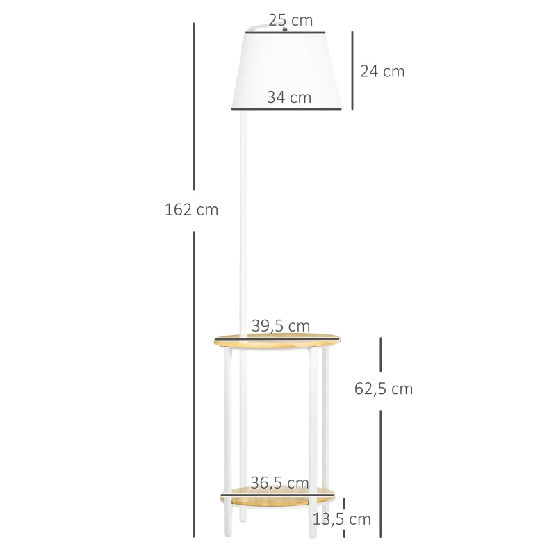 Esquema de medidas de la lámpara de pie: 43x39,5x162 cm