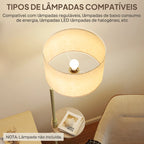 Pantalla de lino beige de la lámpara de pie Teodolinda que suaviza la luz