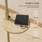 Puerto USB integrado de la lámpara de pie Teodolinda para cargar el móvil