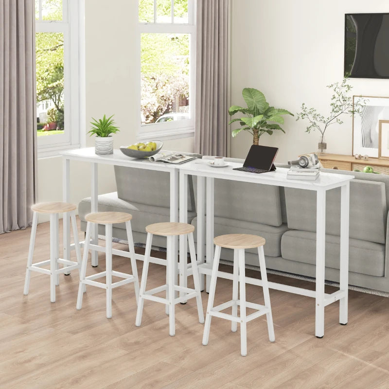 Mesa de bar Carrara efecto mármol en un comedor elegante