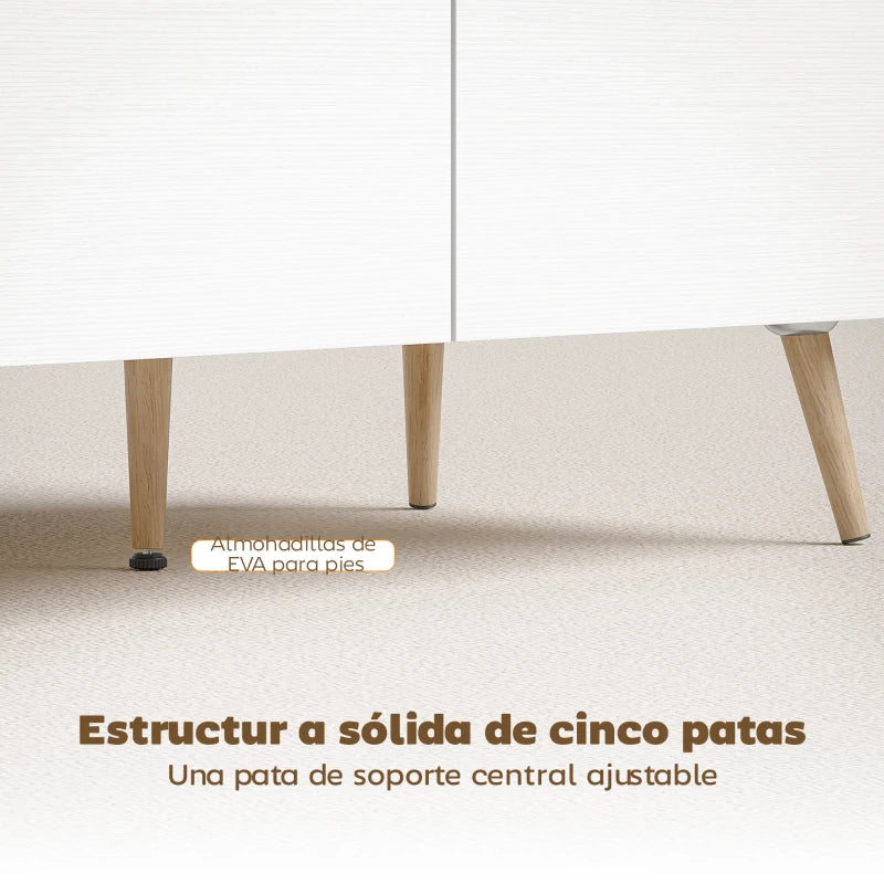 Estructura de cinco patas con pata central de la mesa de centro Ardil para mayor estabilidad