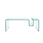 Mesa de centro Mirambel de 120 cm fabricada íntegramente en cristal curvado