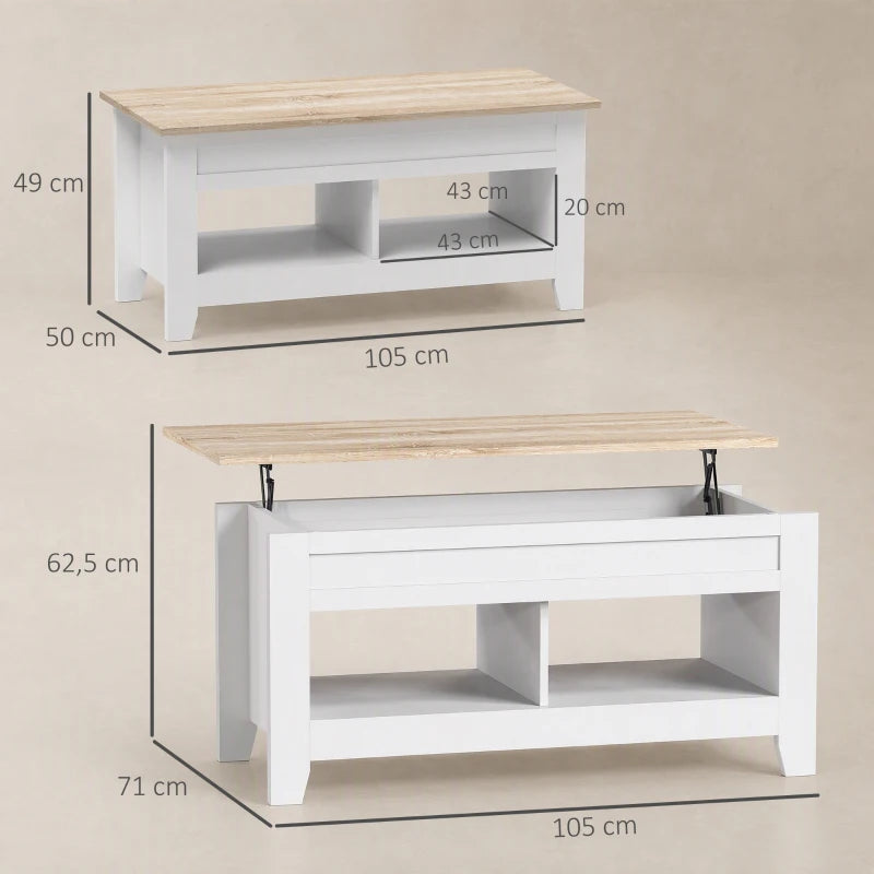 Diagrama de medidas de la mesa de centro Lumbier de 105 x 50 x 49 cm