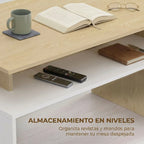 Detalle del diseño de niveles escalonados de la mesa de centro Traquinas