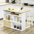 Mesa de cocina Kiruna blanca integrada en una cocina moderna