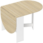Mesa de cocina Klapa con una sola ala abatible desplegada apoyada contra la pared