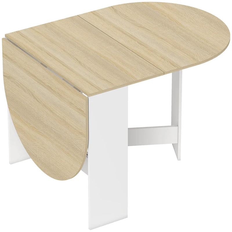 Mesa de cocina Klapa con una sola ala abatible desplegada apoyada contra la pared