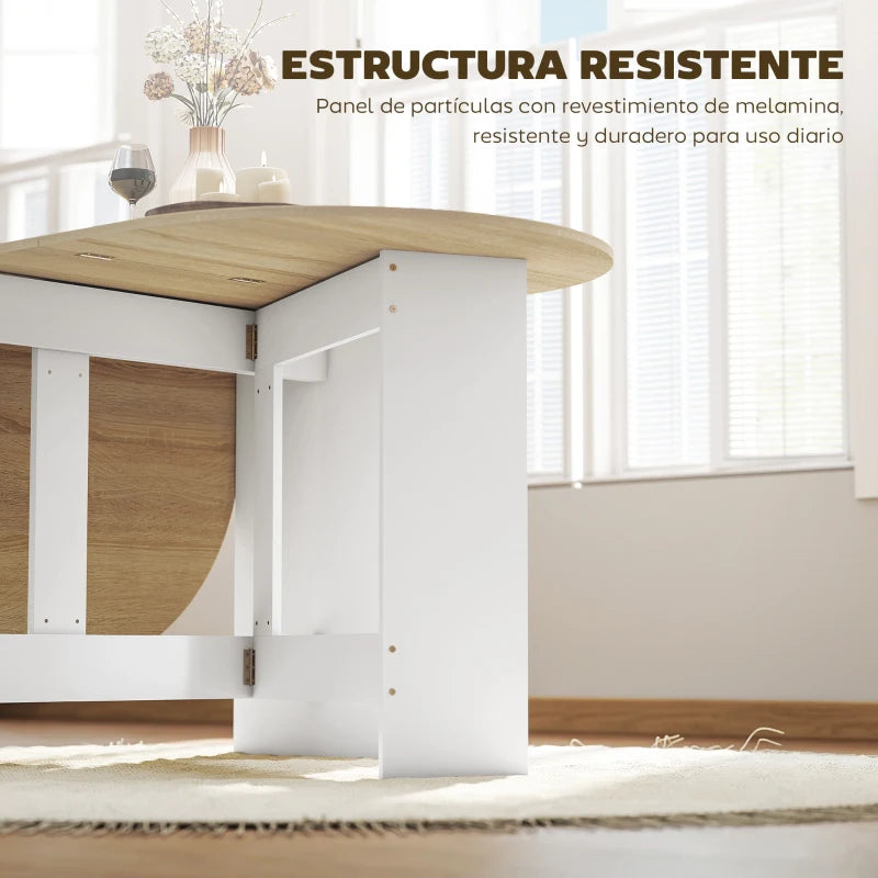 Patas blancas de melamina de la mesa de cocina plegable Klapa