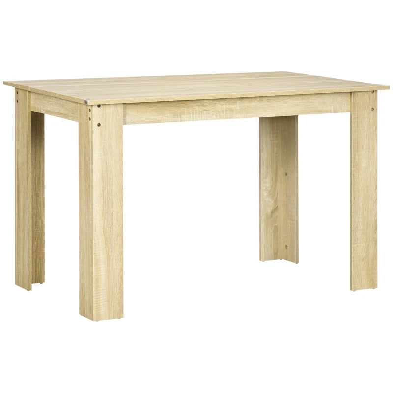 Mesa de comedor rectangular de 120 cm en roble para cuatro a seis personas