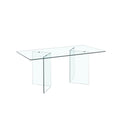 Mesa de comedor Phoenix fabricada íntegramente en cristal transparente