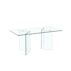 Mesa de comedor Phoenix fabricada íntegramente en cristal transparente